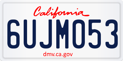 CA license plate 6UJM053
