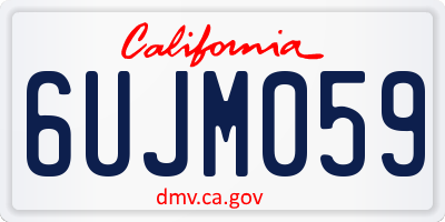 CA license plate 6UJM059