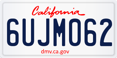 CA license plate 6UJM062