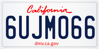CA license plate 6UJM066