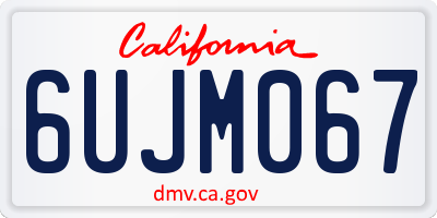 CA license plate 6UJM067