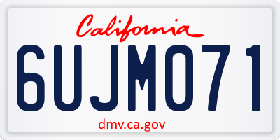 CA license plate 6UJM071