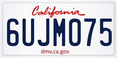 CA license plate 6UJM075