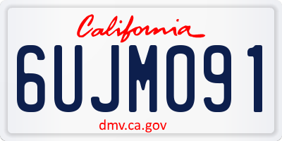 CA license plate 6UJM091