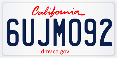 CA license plate 6UJM092