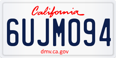 CA license plate 6UJM094
