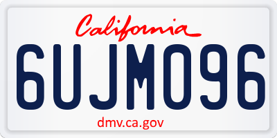 CA license plate 6UJM096
