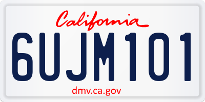 CA license plate 6UJM101