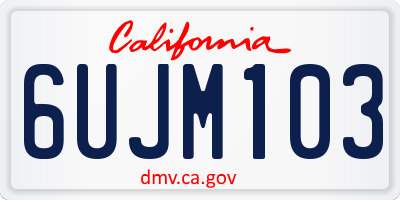 CA license plate 6UJM103