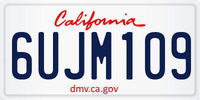 CA license plate 6UJM109