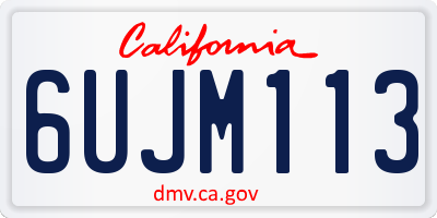CA license plate 6UJM113