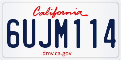 CA license plate 6UJM114