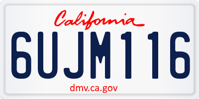 CA license plate 6UJM116