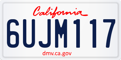 CA license plate 6UJM117