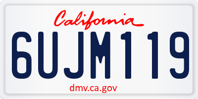 CA license plate 6UJM119