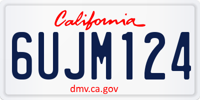 CA license plate 6UJM124