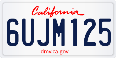 CA license plate 6UJM125