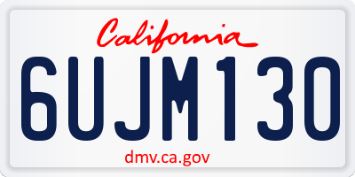 CA license plate 6UJM130