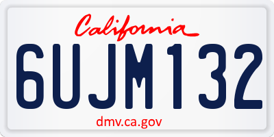 CA license plate 6UJM132