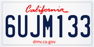 CA license plate 6UJM133