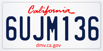 CA license plate 6UJM136