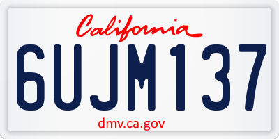 CA license plate 6UJM137