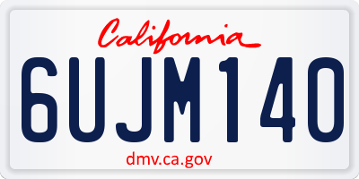 CA license plate 6UJM140