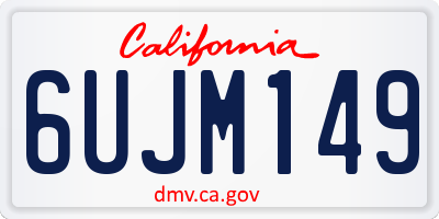 CA license plate 6UJM149