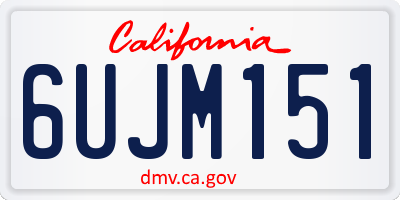 CA license plate 6UJM151