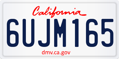 CA license plate 6UJM165