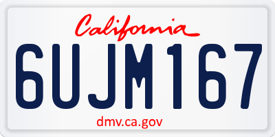CA license plate 6UJM167