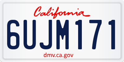 CA license plate 6UJM171