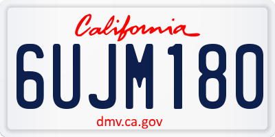 CA license plate 6UJM180