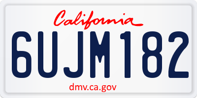 CA license plate 6UJM182