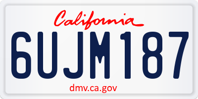CA license plate 6UJM187