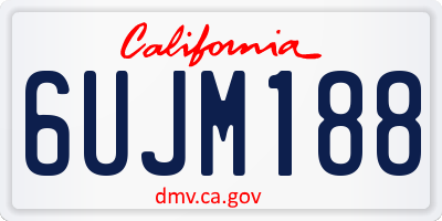 CA license plate 6UJM188
