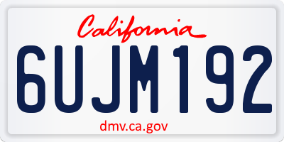 CA license plate 6UJM192
