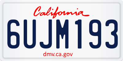 CA license plate 6UJM193