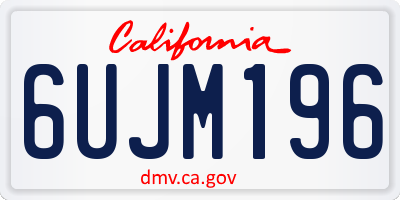CA license plate 6UJM196