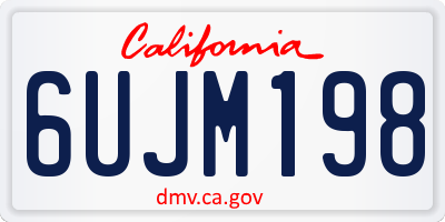 CA license plate 6UJM198