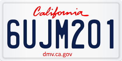 CA license plate 6UJM201