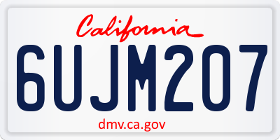 CA license plate 6UJM207