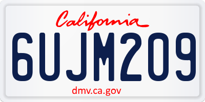CA license plate 6UJM209