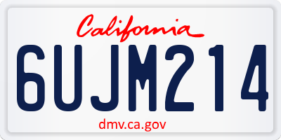 CA license plate 6UJM214
