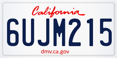 CA license plate 6UJM215