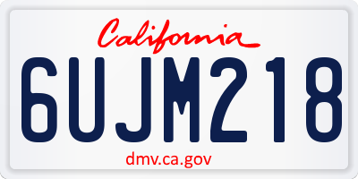 CA license plate 6UJM218