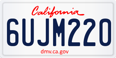 CA license plate 6UJM220