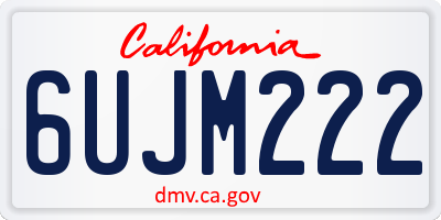 CA license plate 6UJM222