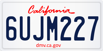 CA license plate 6UJM227