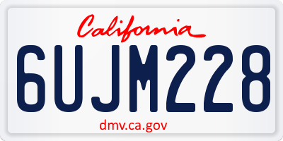 CA license plate 6UJM228